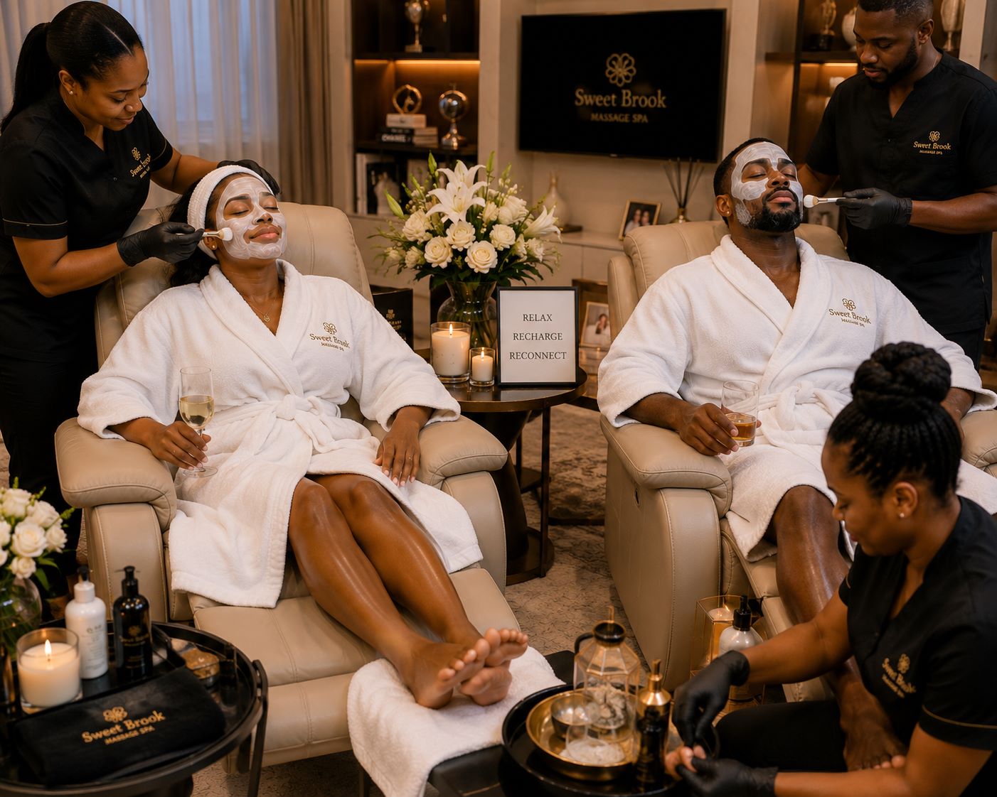 Couples Gold spa package experience at Sweet Brook Massage Spa