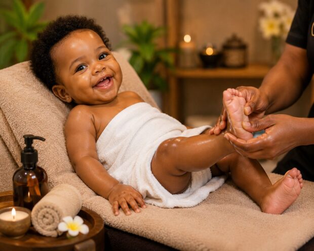 Gentle infant massage guidance in Ikeja Lagos